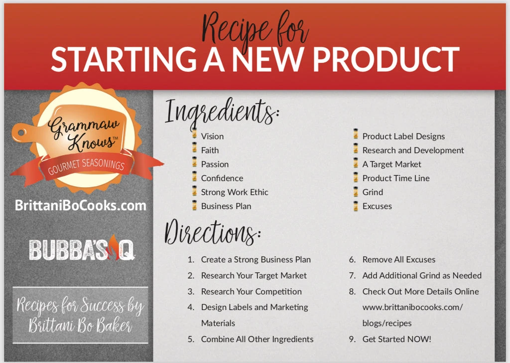 Recipes for Success starting a new product